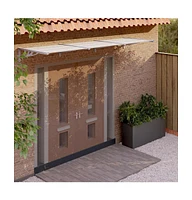 Door Canopy Gray and Transparent 117.1"x35.4" Polycarbonate