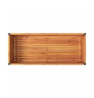 Garden Planter with Shelf 43.3"x17.7"x31.5" Solid Wood Acacia and Steel