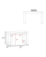 Fm Furniture Aurora Writing Computer Desk with Ample Work Surface, White