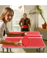 60 Inch Portable Tennis Ping Pong Folding Table with Accessories