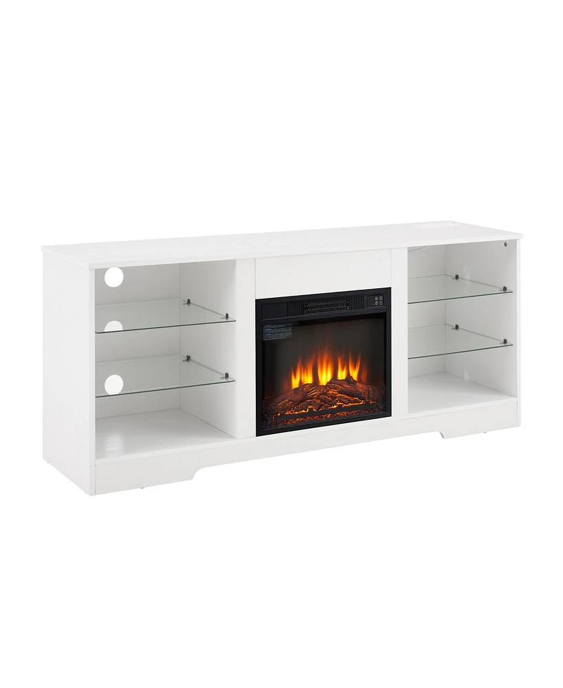 Tv Stand with Electric Fireplace for Cozy Living Room Ambiance and Stylish Media Storage