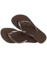 Havaianas Women's Slim Logo Metallic Round Toe Sandals