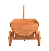 Decorative Wagon 27.6"x16.9"x21.3" Solid Wood Fir