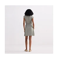 Short Dress With Smocking Side Detail