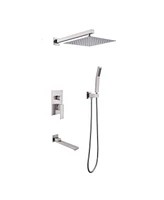 Shower System 10 Inch Square Bathroom Luxury Rain Mixer Shower Combo Set