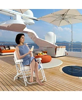 Portable Aluminum Boat Deck Beach Chair with Cushioned Seat