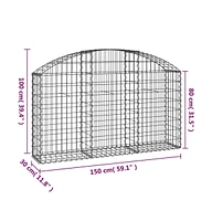 Arched Gabion Basket 59.1"x11.8"x31.5"/39.4" Galvanized Iron