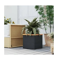 Planter Black 15.7"x15.7"x15.7" Poly Rattan