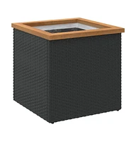 Planter Black 15.7"x15.7"x15.7" Poly Rattan