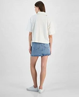 Calvin Klein Jeans Womens Rugby Jersey Top Denim Mini Skirt