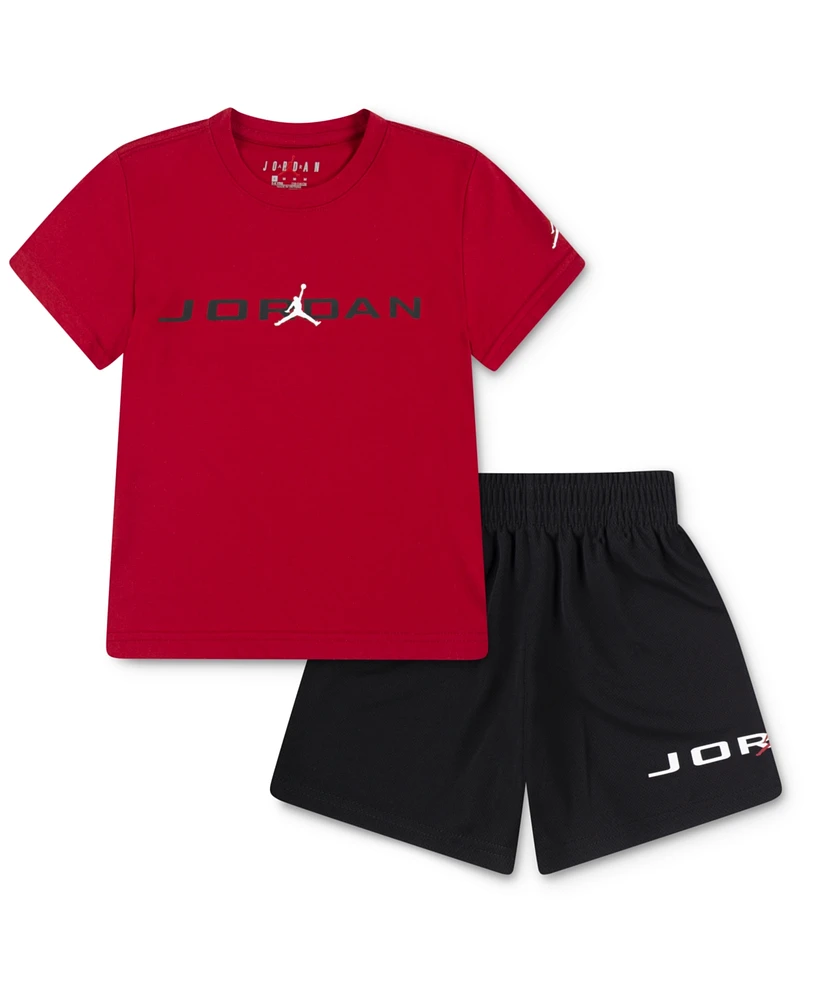 Jordan Little Boys 2-Piece Mj Baseline Mesh Shorts and T-Shirt Set