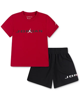 Jordan Little Boys 2-Piece Mj Baseline Mesh Shorts and T-Shirt Set