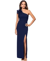 Xscape Women's Ruffled One-Shoulder Side-Slit Gown