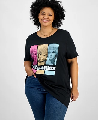 Hybrid Apparel Trendy Plus Cotton Etta James Graphic Tee