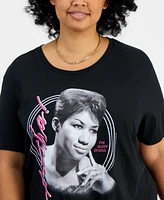 Hybrid Apparel Trendy Plus Cotton Aretha Franklin Graphic Tee