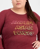 Hybrid Apparel Trendy Plus Aapi Amplify Voices Graphic Top