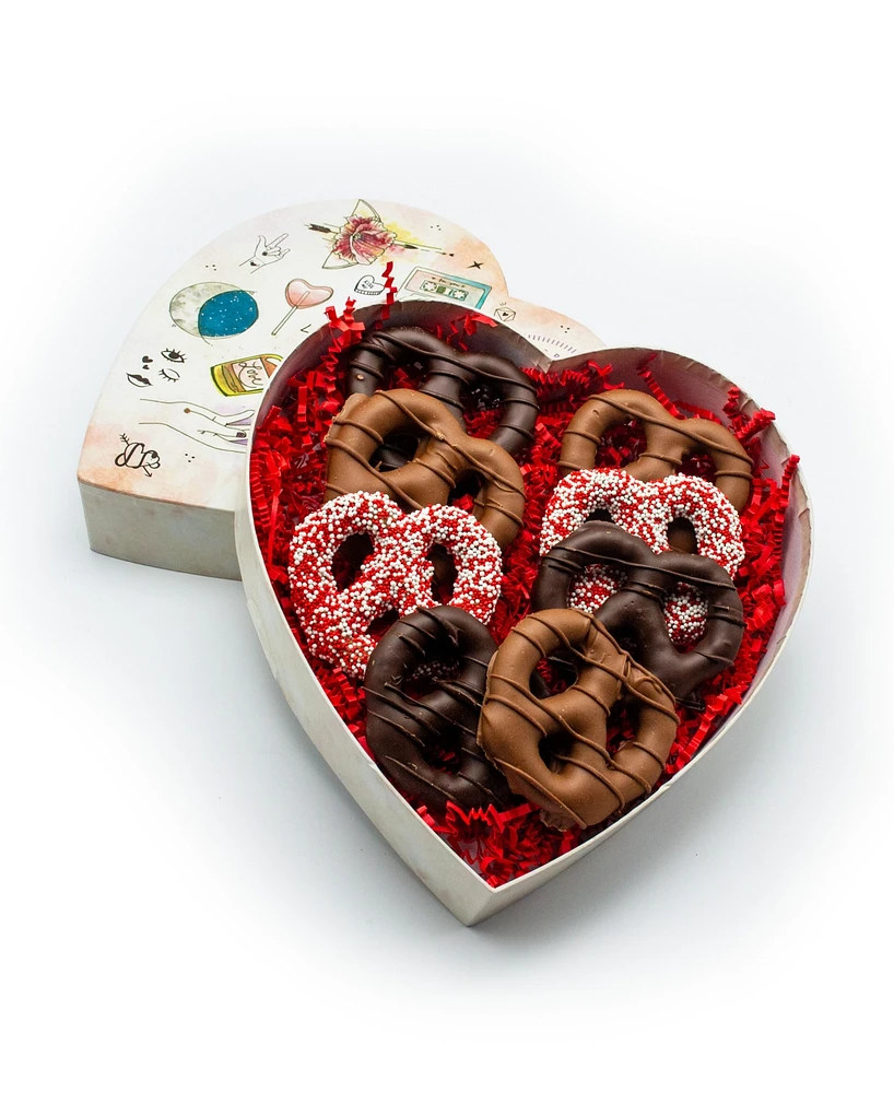 Sugar Plum Chocolates Valentine's Day Sweetheart Pretzel Delights, 8 Pieces