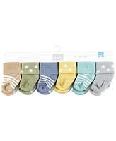 Hudson Baby Boys Cotton Rich Newborn and Terry Socks Asst Stars