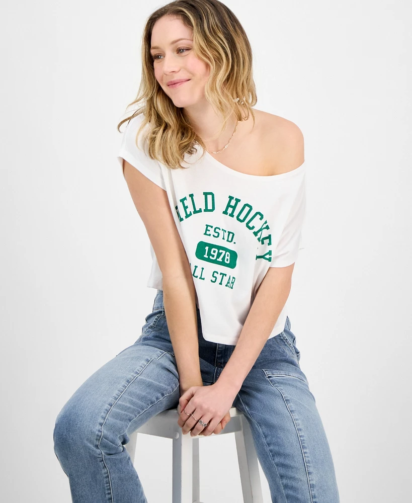 Self Esteem Juniors' Graphic Off-The-Shoulder T-Shirt
