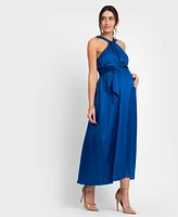 Seraphine Women's Maternity Reversible Halter A Line Dress