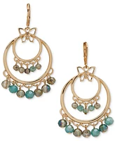 lonna & lilly Gold-Tone Pave Glass Crystal Butterfly Beaded Drop Earrings