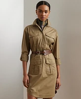 Lauren Ralph Women's Belted Cotton-Blend Shirtdress