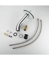 Waterfall Single Hole Single-Handle Low-Arc Bathroom Faucet With Pop-up Drain Assembly in Polished Chrome