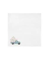 Hippity Hoppity Easter Truck Single Embroidered Cloth Napkin