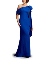 Tadashi Shoji Women's Cassia Bow-Shoulder Crepe Gown