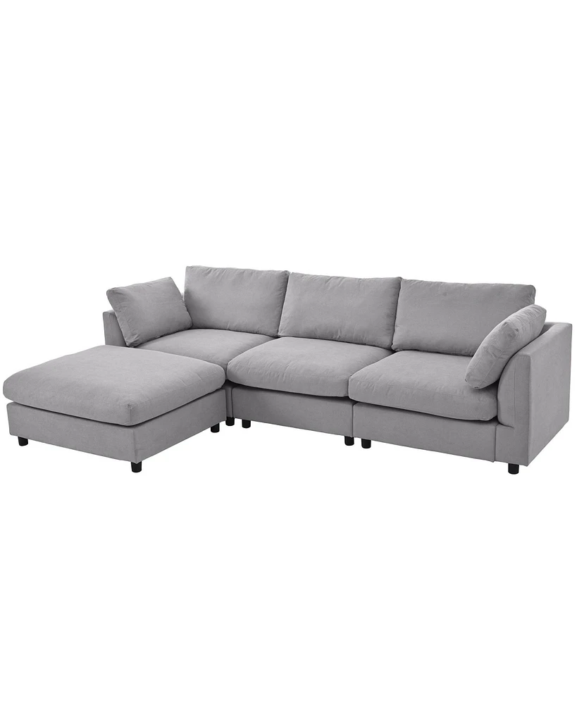 Upholstery Convertible Sectional Sofa, L Shaped Couch with Reversible Chaise