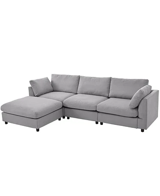 Upholstery Convertible Sectional Sofa, L Shaped Couch with Reversible Chaise