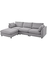 Upholstery Convertible Sectional Sofa, L Shaped Couch with Reversible Chaise