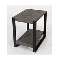 Pinnacle Modern Loft Iron and Wood Chairside Table