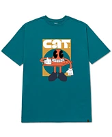 Cat Men's Crewneck Logo Graphic T-Shirt