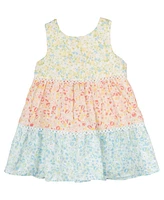 Rare Editions Baby Girls Colorblock Eyelet Dress