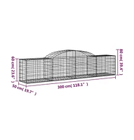Arched Gabion Basket 118.1"x19.7"x23.6"/31.5" Galvanized Iron