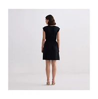Short Dress With Smocking Side Detail