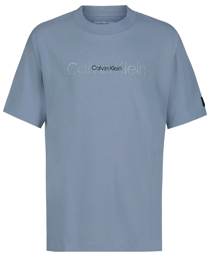 Calvin Klein Big Boys Double Logo Short Sleeve T-Shirt