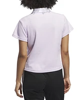 adidas Women's Summer Embroidered Logo Zip Polo T-Shirt