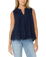 Liverpool Los Angeles Women's Sleeveless Eyelet Top
