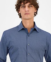 Alfani Men's Round Medallion Print Dress Shirt, Exclusively at Macy's