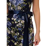 Adrianna Papell Women's Cascading Floral Sheath Gown