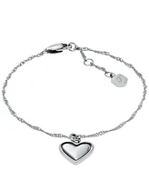 Fossil Legacy Heart Stainless Steel Rotating Chain Bracelet