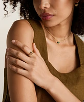 Fossil Modern Meadows Malachite Prestack Heart Ring