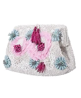 Nina All Over Beaded Flower Frame Clutch
