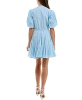 Taylor Petite Cotton Soutache Fit & Flare Shirtdress