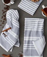 Design Imports French Terry Variegated Stripe Cotton Dishtowel 3 Pack Set, 18" x 28"