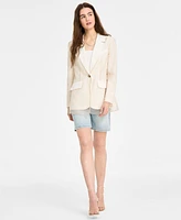 Avec Les Filles Women's One-Button Organza Blazer