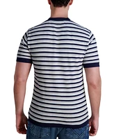 Karl Lagerfeld Paris Men's Slim Fit Short Sleeve Crewneck Striped T-Shirt