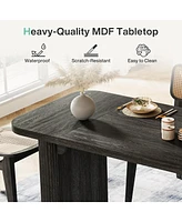 Tribesigns Farmhouse Dining Table for 4-6 People, 62-Inch Modern Kitchen with Double Robust Pedestal, Long Rectangular Wooden Dinner D